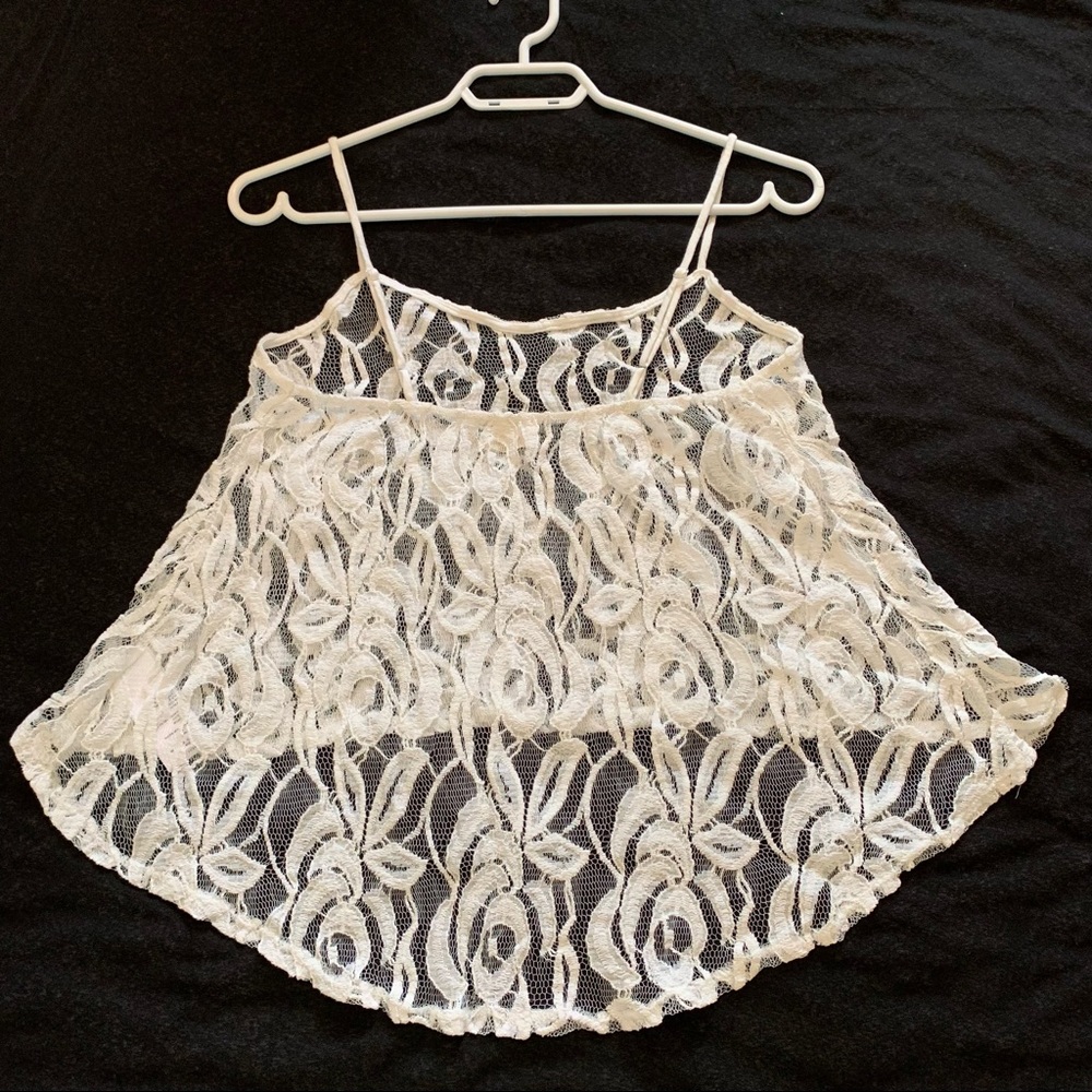 Beautiful Cream Color Lace Tank - Picture 3 of 7